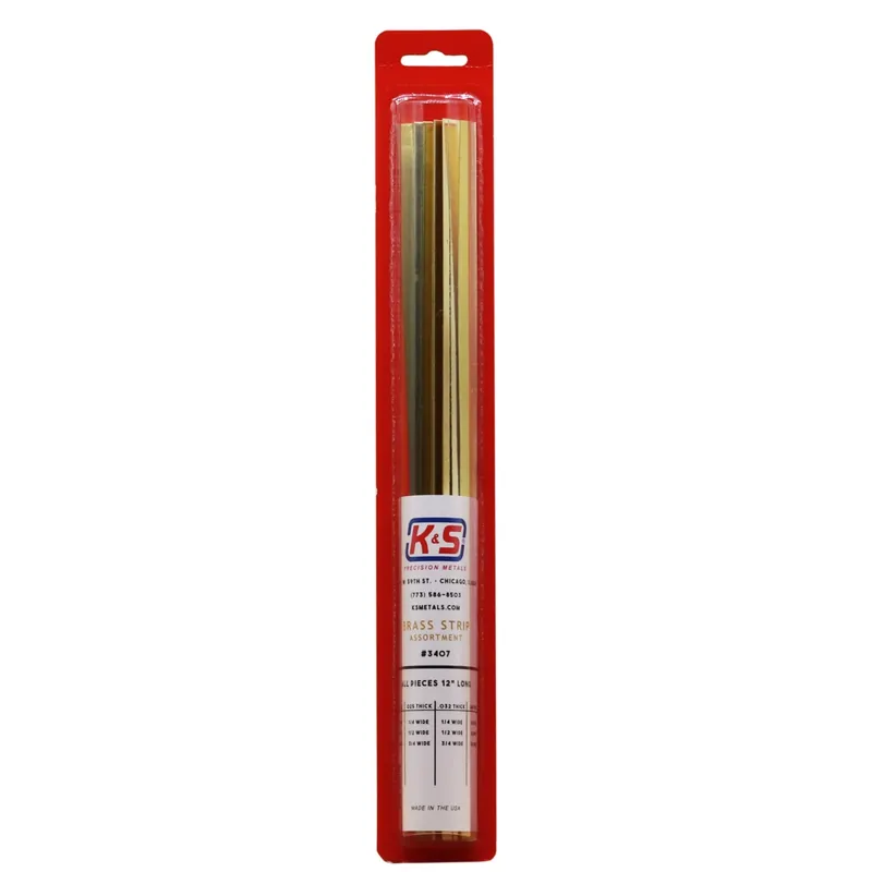 12 In. L Mill Brass Assorted Strip - 12 Pieces For Hobby And Craft Projects