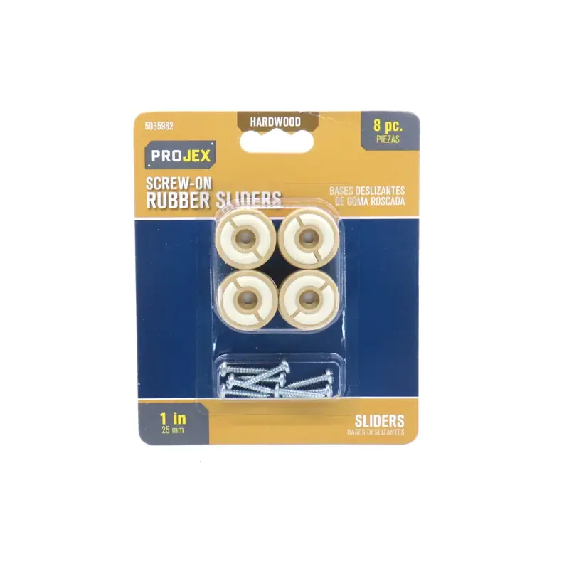 Beige 1 In. Screw-on Rubber Chair Glide 8 Pk