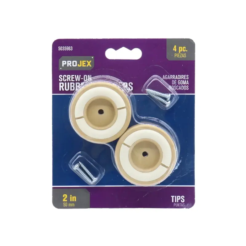 Rubber Non-skid Pad Brown Round 2 In. W 4 Pk