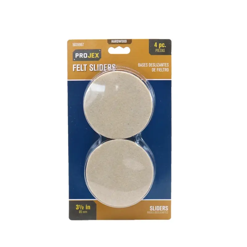 Tan 3-1/2 In. Adhesive Felt Chair Glide 4 Pk