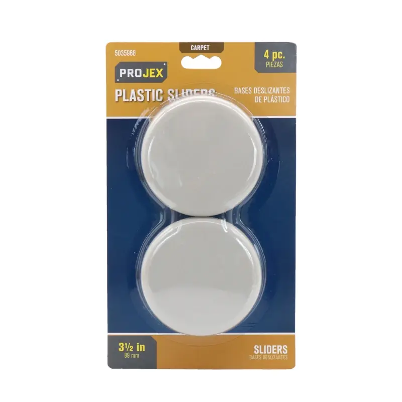 White 3-1/2 In. Adhesive Plastic Chair Glide 4 Pk