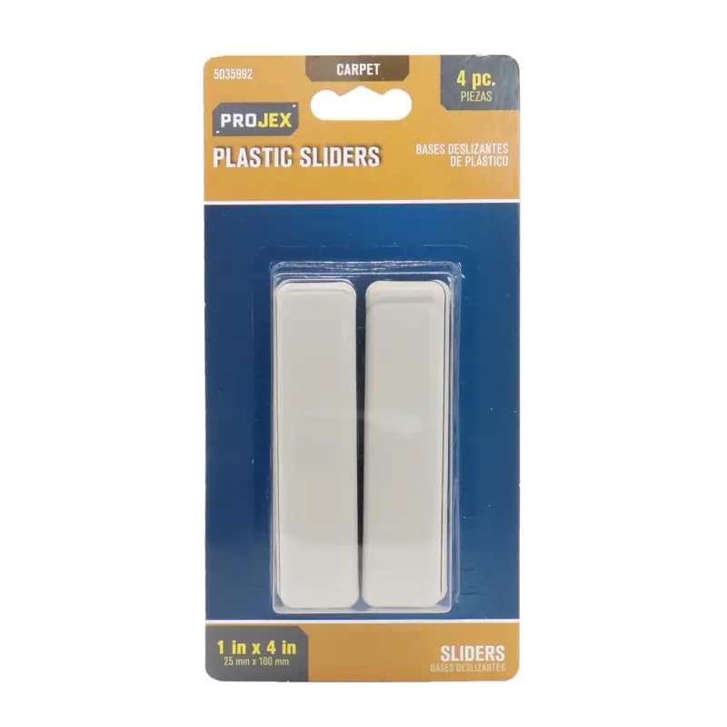 White 1 In. Adhesive Plastic Sliders 4 Pk