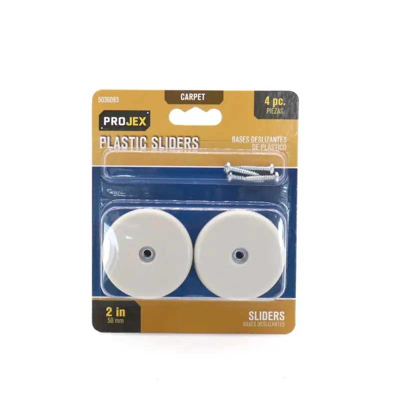 White 1-3/16 In. Nail-on Plastic Chair Glide 4 Pk