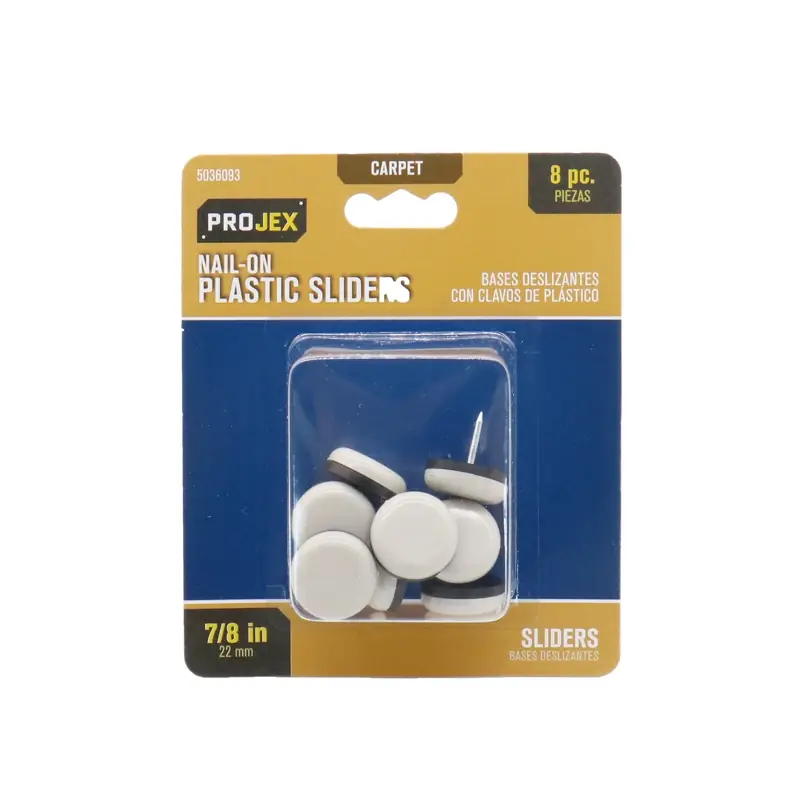 White 7/8 In. Nail-on Plastic Chair Glide 8 Pk