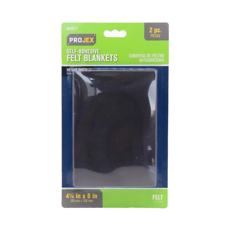 Felt Self Adhesive Blanket Brown Rectangle 4-1/4 In. W X 6 In. L 2 Pk