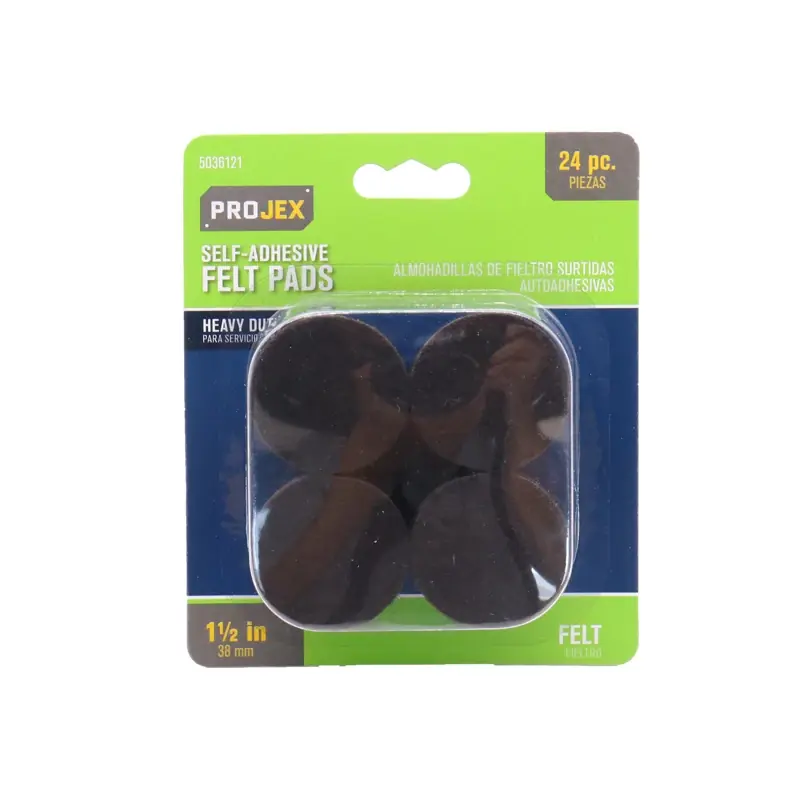 Felt Self Adhesive Protective Pad Brown Round 1-1/2 In. W 16 Pk