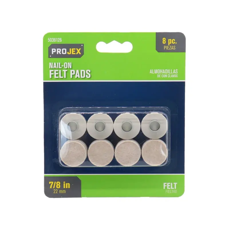 Felt Protective Pad Brown Round 7/8 In. W 8 Pk