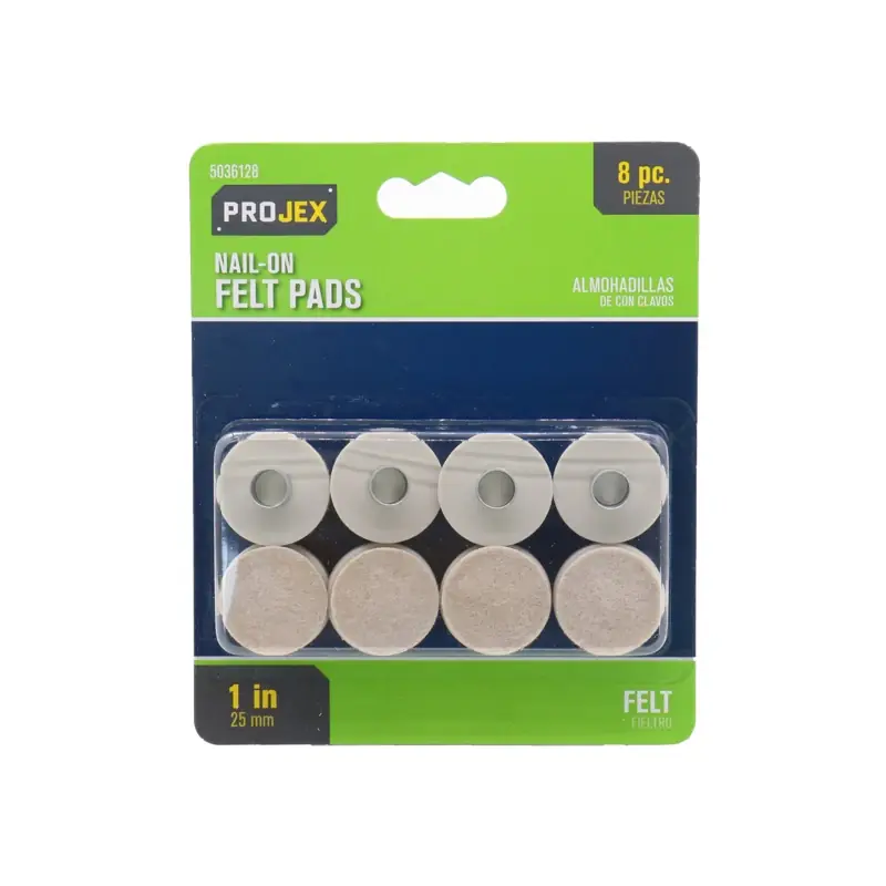 Felt Protective Pad Brown Round 7/8 In. W 8 Pk