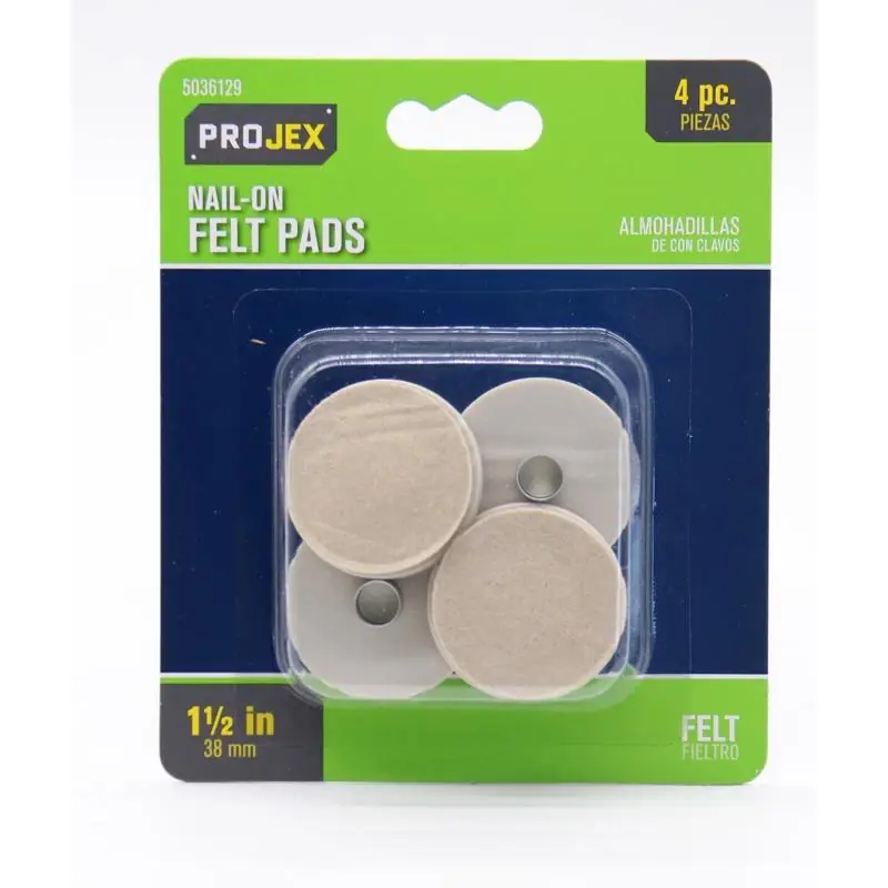 Felt Protective Pad Brown Round 7/8 In. W X 1-1/2 In. L 4 Pk