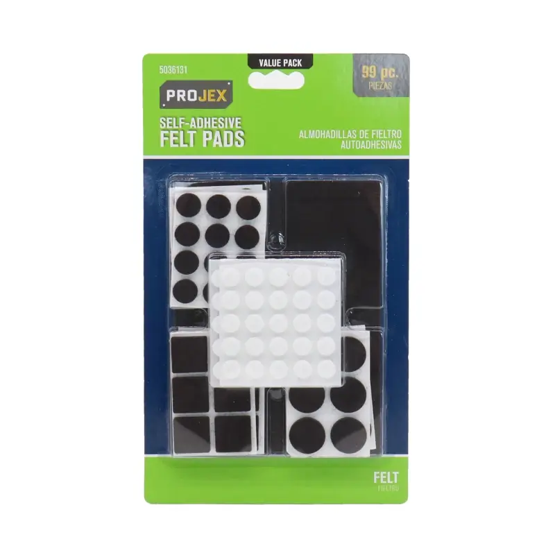 Felt Self Adhesive Surface Pad Brown Assorted 0 In. W 99 Pk