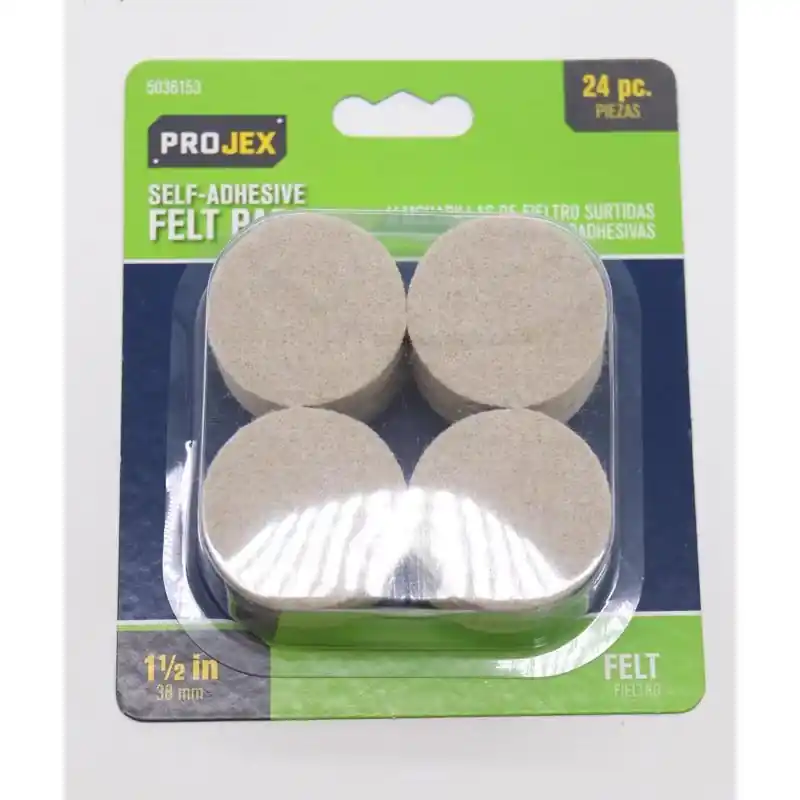 Felt Self Adhesive Protective Pad Tan Round 1-1/2 In. W 24 Pk
