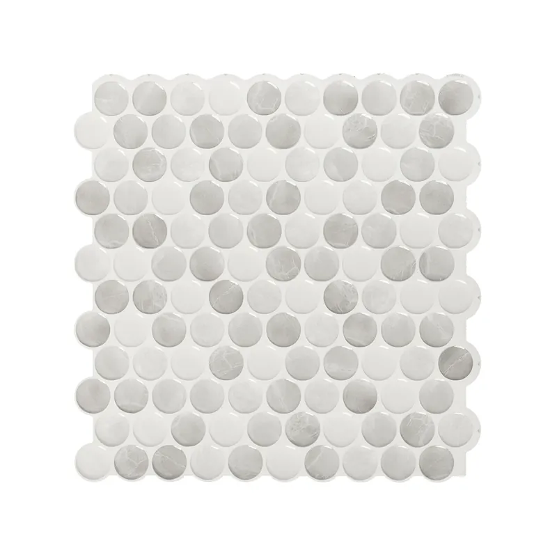 8.95 In. W X 8.97 In. L Gray Glazed Vinyl Adhesive Wall Tile 4 Pc