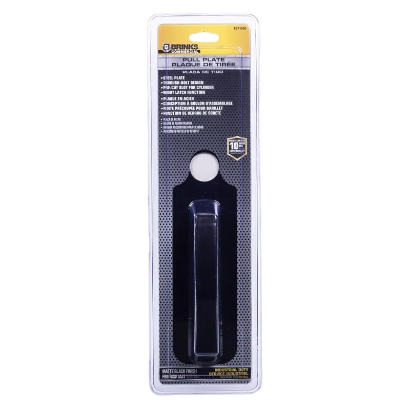 12.25 In. L Matte Black Stainless Steel Pull Plate - Durable Door Hardware