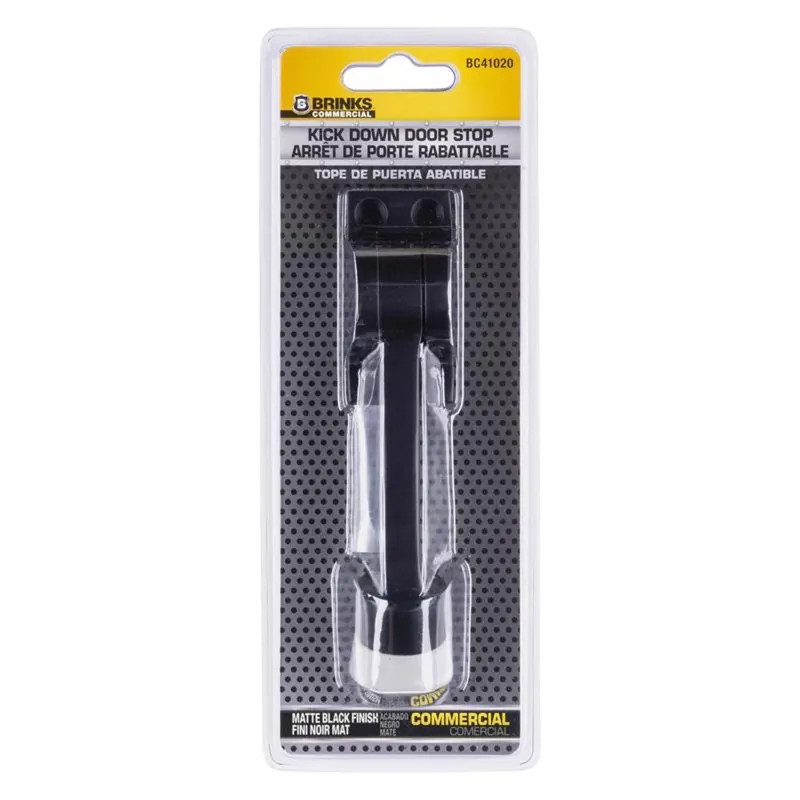 Steel Matte Brass/black Kick-down Door Holder, Model Bc41020, 1 In.