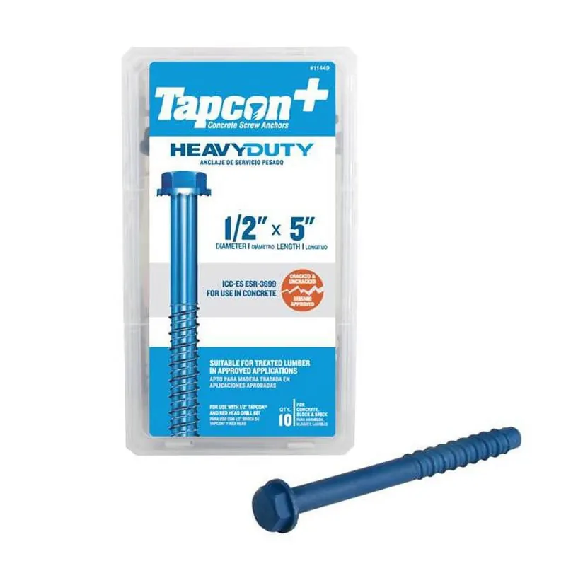 1/2 In. In. X 5 In. L Hex Drive Hex Washer Head High/low Concrete Screws