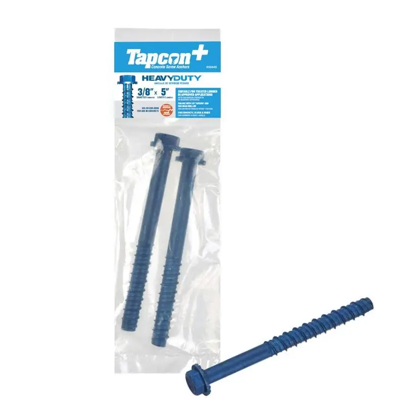 3/8 In. X 5 In. L Hex Drive Hex Washer Head High/low Concrete Screws