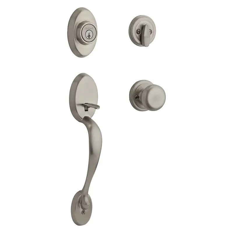 Chelsea Entry Door Handleset, Smartkey, Single Cylinder Deadbolt, Satin Nickel