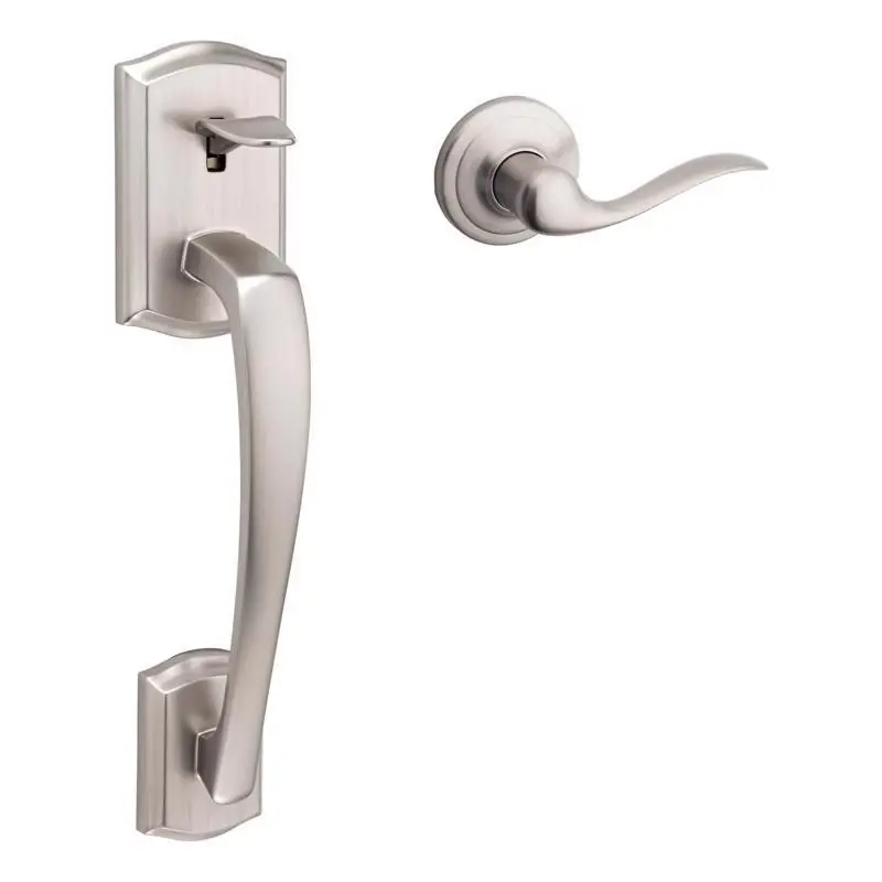 Prescott Satin Nickel Entry Handleset 1-3/4 In. For Residential Doors
