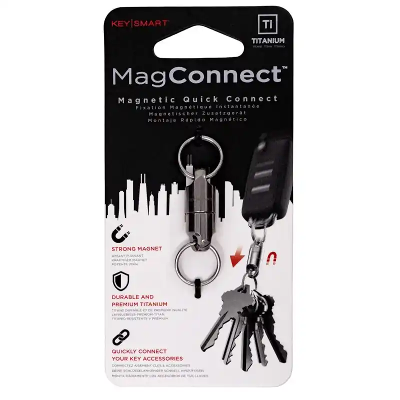 Magconnect Titanium Silver Magnetic Keychain - Compact And Durable Design