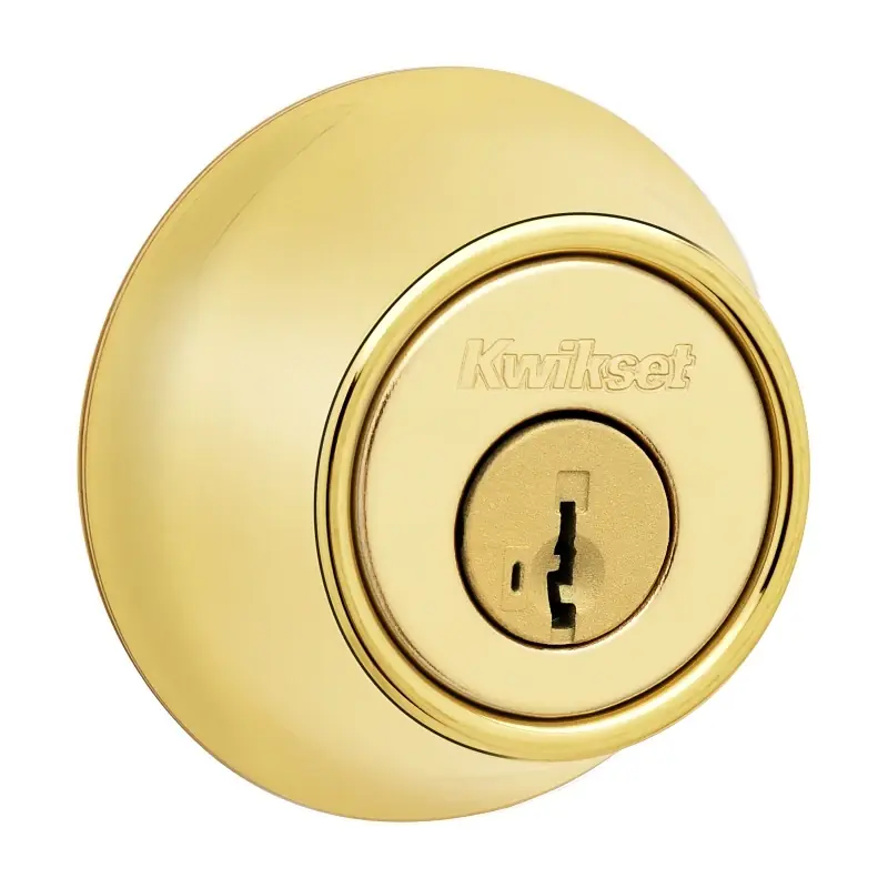 Smartkey Security Polished Brass Metal Single Cylinder Deadbolt