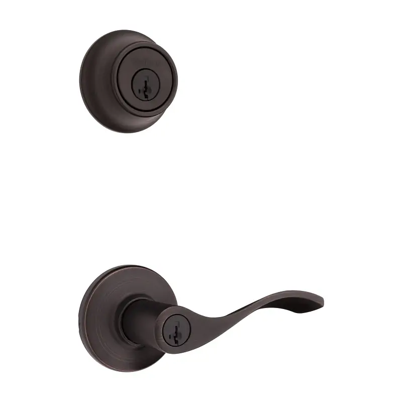 Smartkey Security Balboa Venetian Bronze Deadbolt And Entry Door Knob Kw1 2-3/4 In.