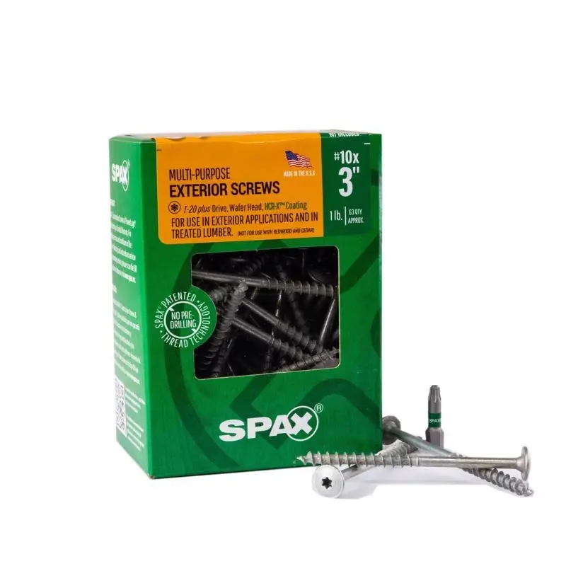 Multi-material No. 10 In. X 3 In. L T-20+ Wafer Head Serrated Construction Screws