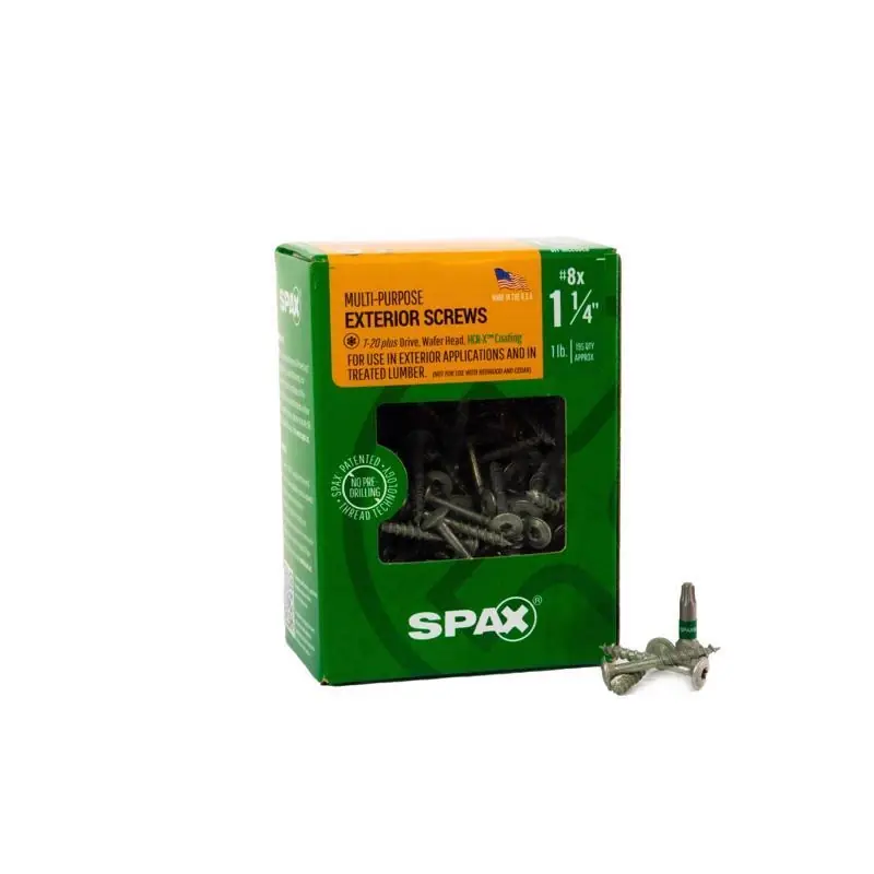 Multi-material No. 8 In. X 1-1/4 In. L T-20+ Wafer Head Serrated Construction Screws