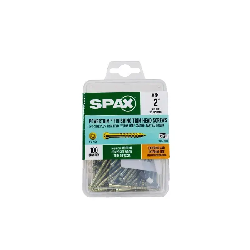 Powertrim No. 8 In. X 2 In. L Star Round Head Serrated Trim Screws