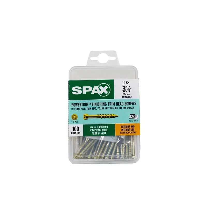 Powertrim No. 8 In. X 3-1/8 In. L Star Round Head Serrated Trim Screws