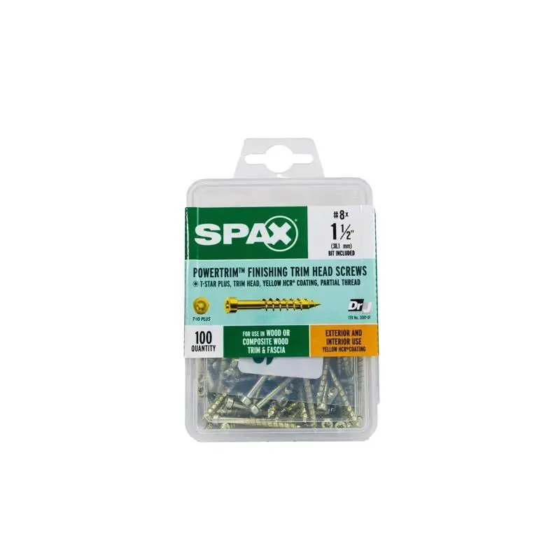 Powertrim No. 8 In. X 1-1/2 In. L Star Round Head Serrated Trim Screws