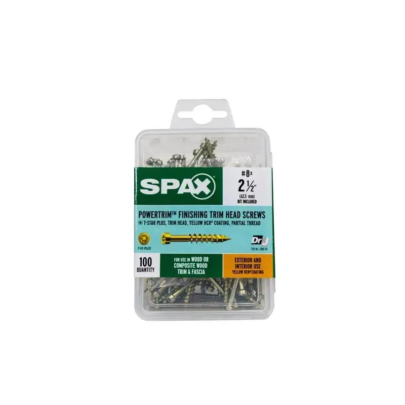 Powertrim No. 8 In. X 2-1/2 In. L Star Round Head Serrated Trim Screws