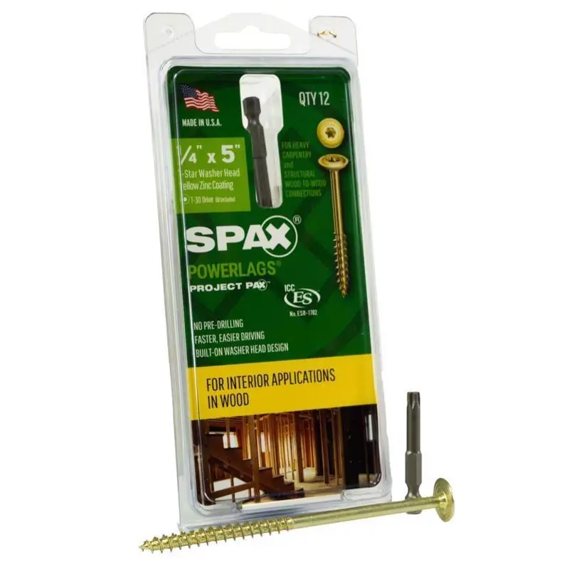 Powerlags 1/4 In. In. X 5 In. L Star Washer Head Serrated Structural Screws