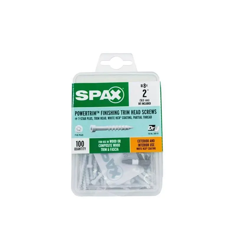 Powertrim No. 8 Label X 2 In. L Star Trim Head Serrated Trim Screws