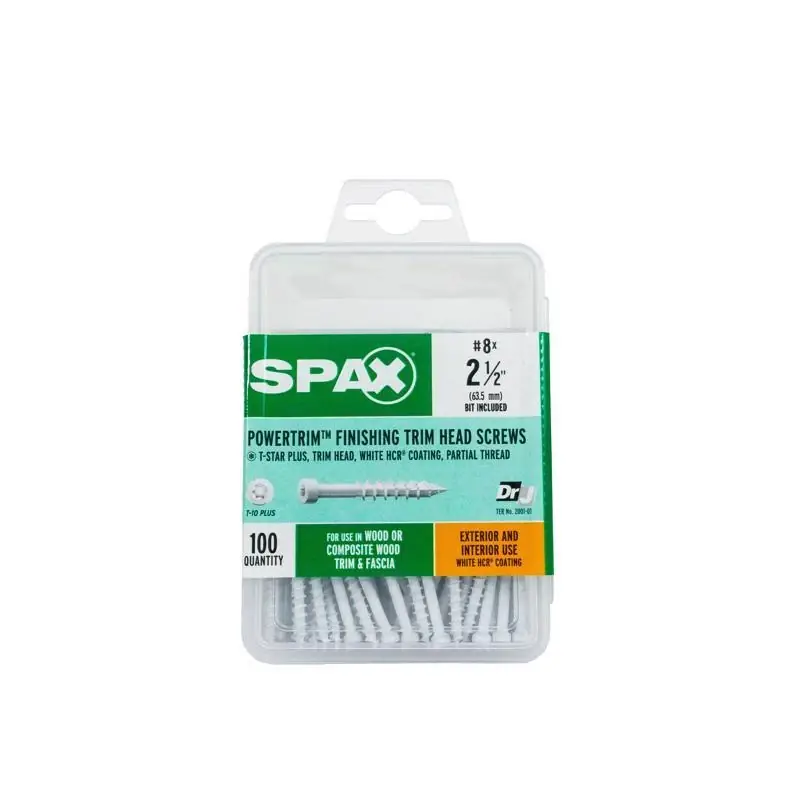 Powertrim No. 8 Label X 2-1/2 In. L Star Trim Head Serrated Trim Screws