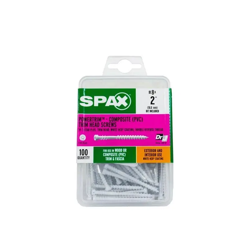 Powertrim No. 8 Label X 2 In. L Star Trim Head Serrated Trim Screws