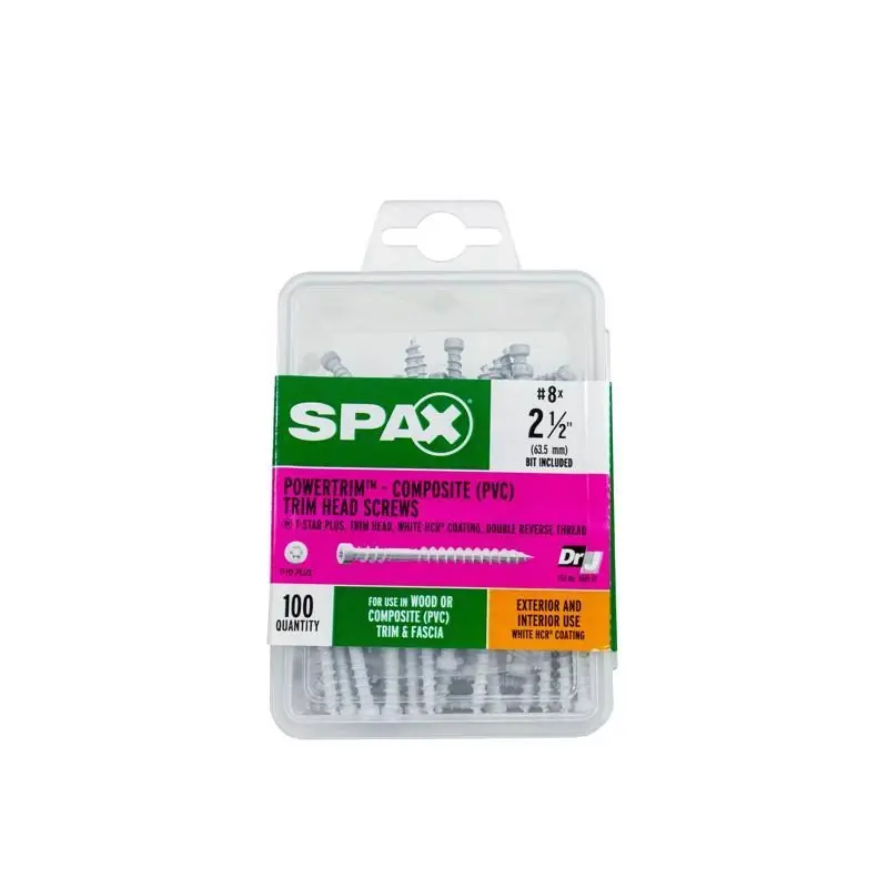 Powertrim No. 8 Label X 2-1/2 In. L Star Trim Head Serrated Trim Screws