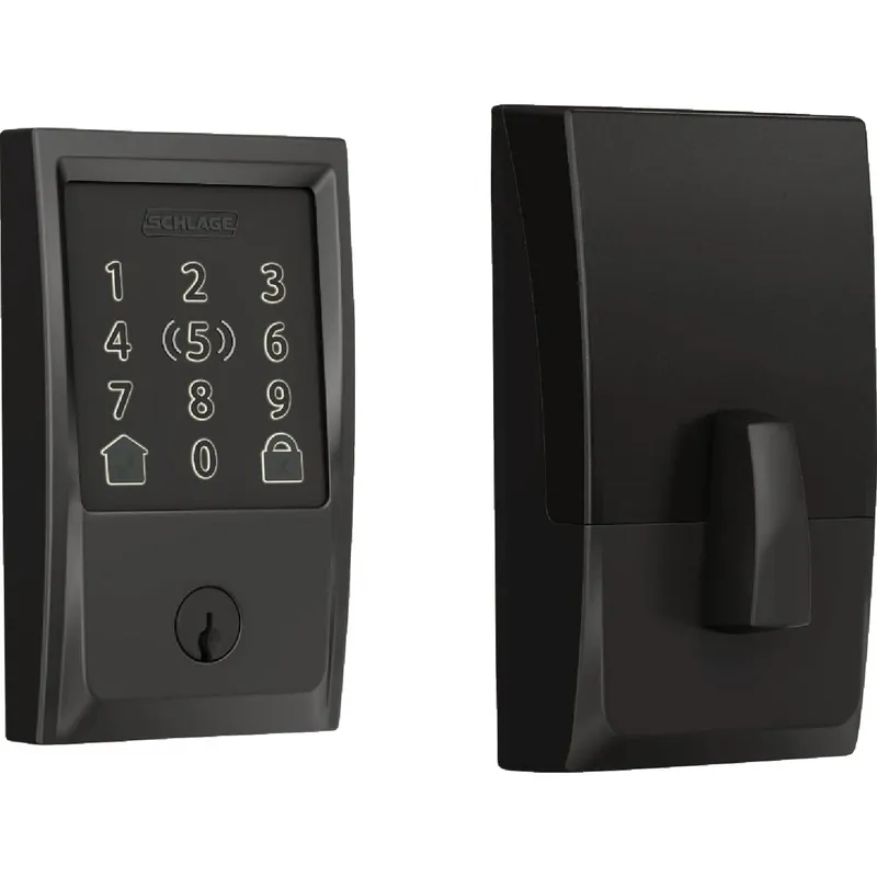 Encode Plus Smart Wifi Deadbolt Lock, Century Trim, Matte Black