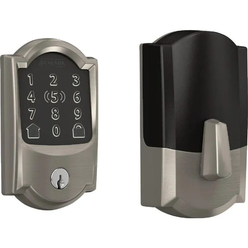 Encode Plus Smart Wifi Deadbolt Lock, Camelot Trim, Satin Nickel