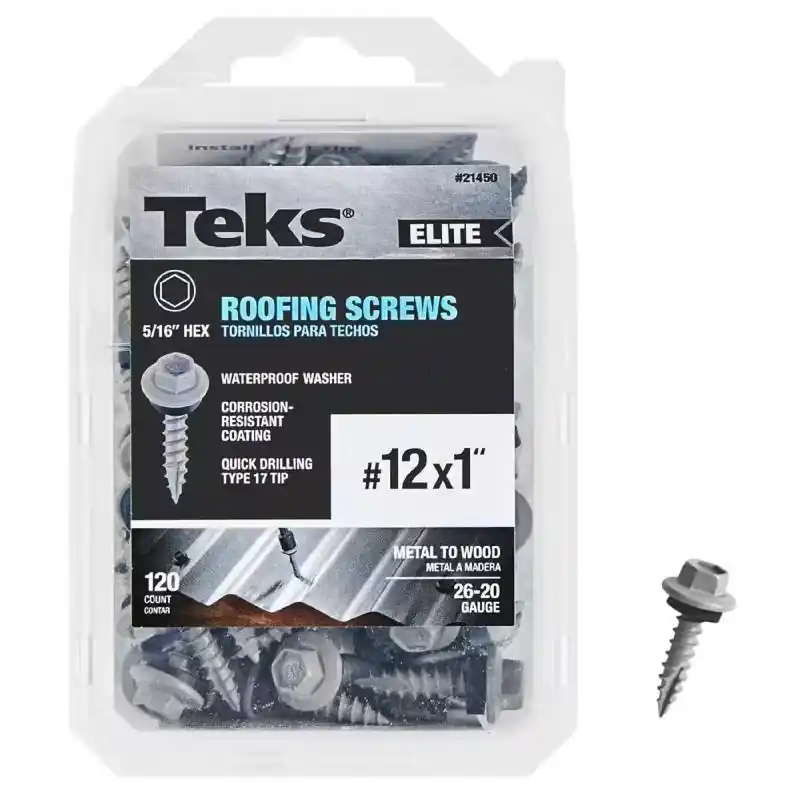 No. 12 X 1 In. L Hex Drive Hex Washer Head Self Tapping Roofing Screws