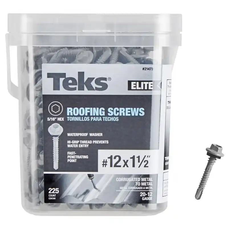 No. 12 X 1-1/2 In. L Hex Drive Hex Washer Head Self Tapping Roofing Screws