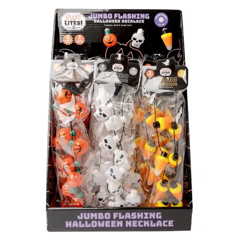 Led Flashing Halloween Necklace 1 Pk