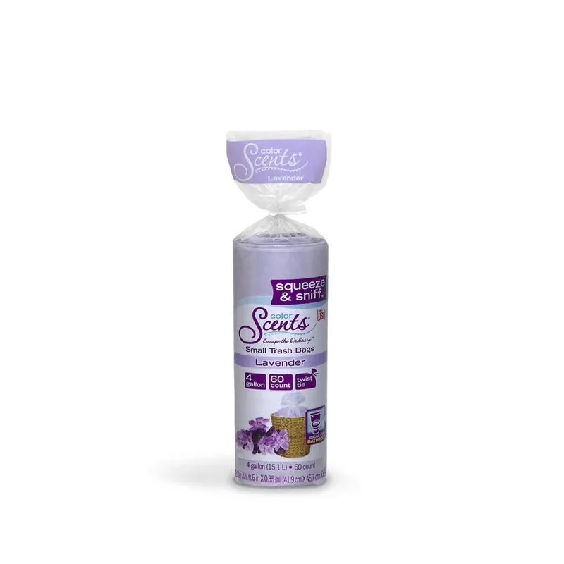 Lavender‑scented 4‑gallon Twist‑tie Trash Bags – 60 Count