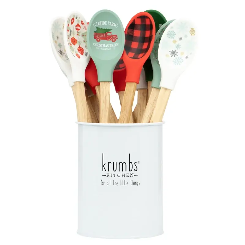 Assorted Silicone And Wood Mixing Spoon 0.15 Oz - Holiday Farmhouse Design