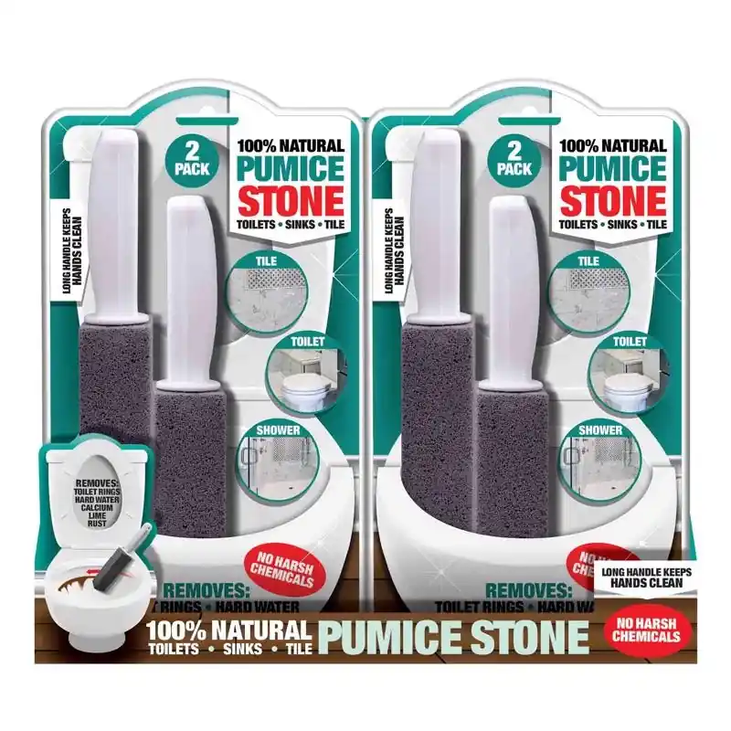 Pumice Stone Toilet, & Tile Cleaner, With Handle, 2-pk.