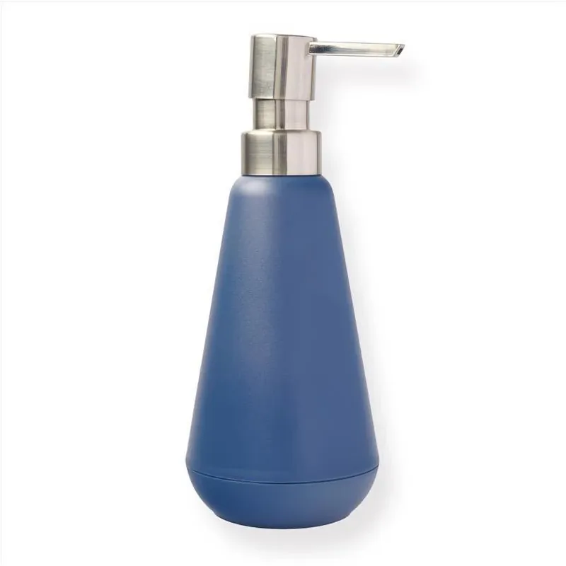 Belize Navy Plastic Soap Pump – Brushed Nickel Finish Bathroom Dispenser