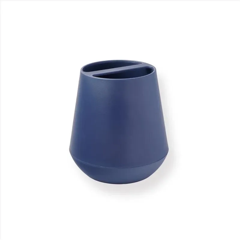 Belize Navy Plastic Toothbrush Holder – Compact Bathroom Organizer