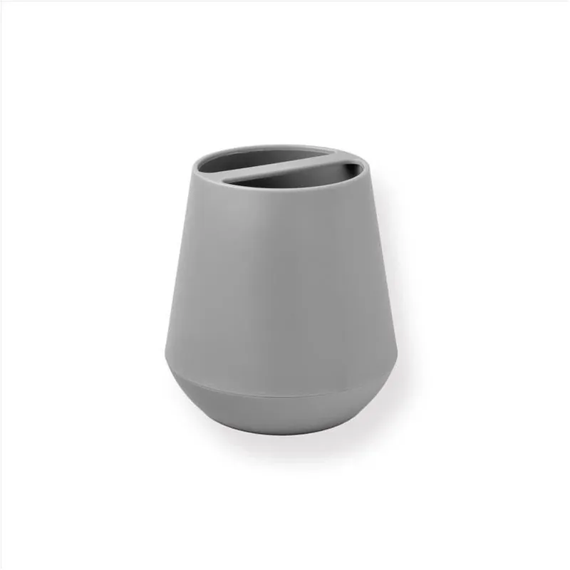 Belize Gray Plastic Toothbrush Holder – Compact Bathroom Caddy