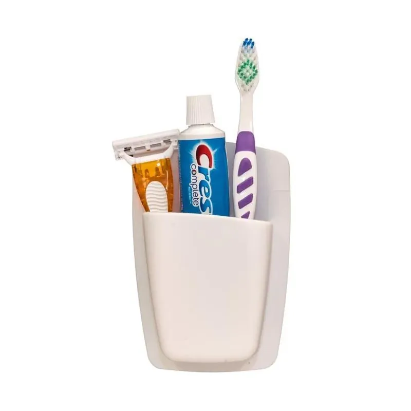 White Silicone Bathroom Caddy For Razor & Toothbrush