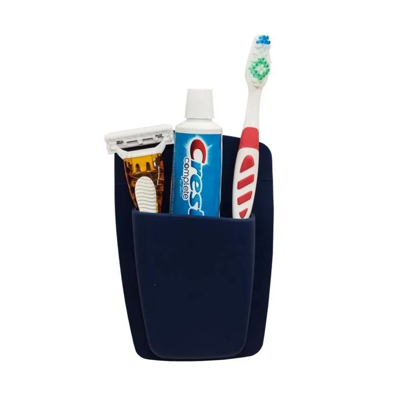 Navy Silicone Bathroom Organizer Caddy