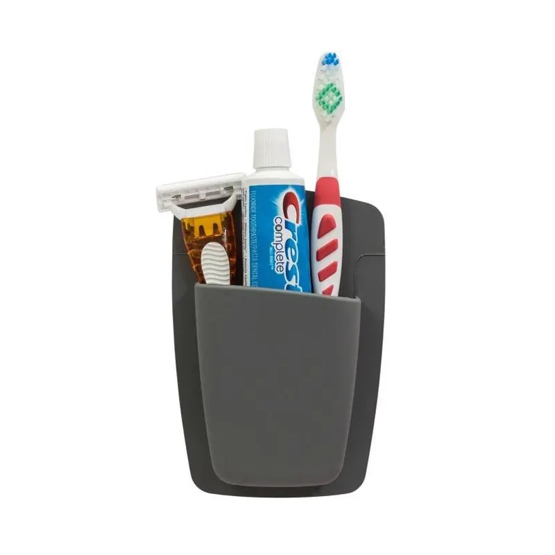 Gray Silicone Bathroom Organizer – Razor & Toothbrush Caddy